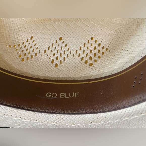Biltmore Western Michigan Gold Feather Hat Band Straw Cowboy Hat Sz 7 1/4 (58) - Picture 8 of 12